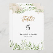 Gold Greenery Waterverf 5x7" Tafelnummer (Voorkant / Achterkant)