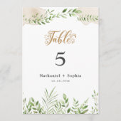 Gold Greenery Waterverf 5x7" Tafelnummer (Voorkant)
