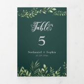 Gold Greenery Waterverf Drievoudige tafel Nummer T Drieluik Programma (Cover)