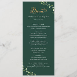 Gold Greenery Waterverf Trouwdiner Menu