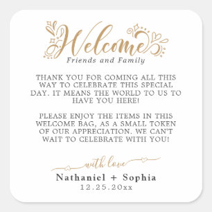 Gold Greenery Wedding Welkom Plein Sticker