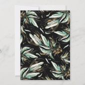 Gold Greenery Wreath Black Boho Vrijgezellenfeest Kaart (Achterkant)