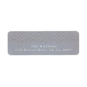 Gold Grey Elegance Diamond Geo Deco Wedding Etiket