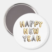 Gold Grey Happy New Year Magneet (Voorkant / Achterkant)