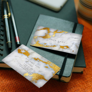 Gold Grey Marble Glam Vip Visitekaartje
