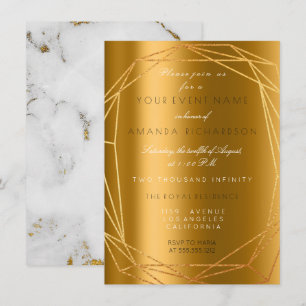 Gold Grey Marble Stone Birthday Diamond Lijst Kaart