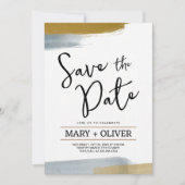 Gold Grey minimalistisch abstract modern Kaart (Voorkant)