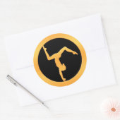 Gold Gymnast Ronde Sticker (Envelop)
