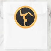 Gold Gymnast Ronde Sticker (Tas)