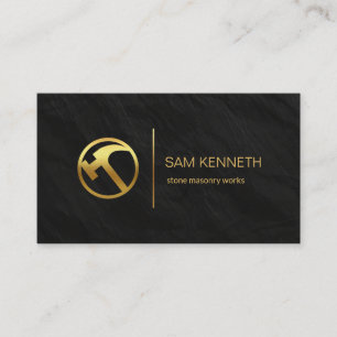 Gold Hammer Black Granite Texture Builder Mason Visitekaartje