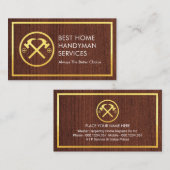 Gold Hammer On Timber Gold Borders Visitekaartje (Voorkant / Achterkant)