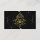 ~ Gold Hamsa Zwart Wit Marmer Heilig Visitekaartje (Voorkant)