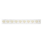 Gold Hand Drawn Heart Ribbon Lint (Voorkant)