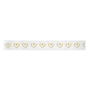 Gold Hand Drawn Heart Ribbon Lint