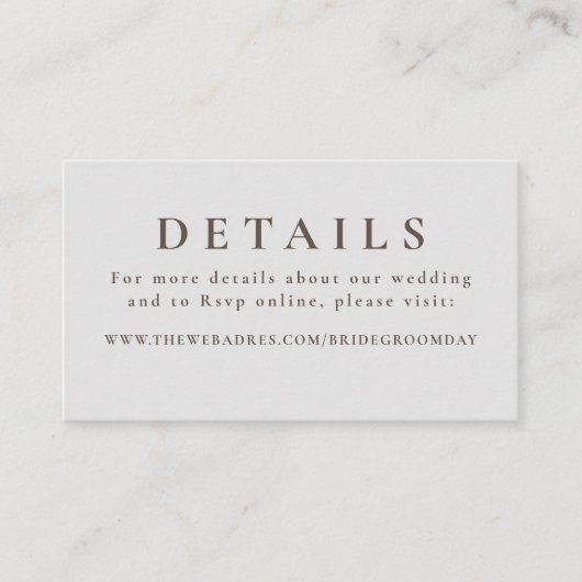 Gold Hand Drawn Wildflower WeddenDetails Informatiekaartje (Voorkant)