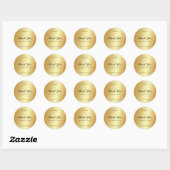 Gold Hand Script Text Dank je Glamour Sjabloon Ronde Sticker (Vel)