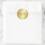 Gold Hand Script Text Dank je Glamour Sjabloon Ronde Sticker (Tas)
