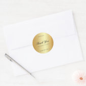Gold Hand Script Text Dank je Glamour Sjabloon Ronde Sticker (Envelop)