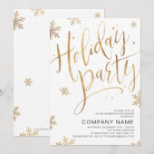 Gold handgeschreven feestdag kaart (Voorkant / Achterkant)