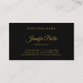 Gold Handgeschreven script elegant Simple Black Pl Visitekaartje (Achterkant)