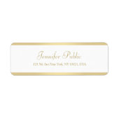 Gold Handgeschreven Script Elegant Sjabloon Modern Etiket (Voorkant)