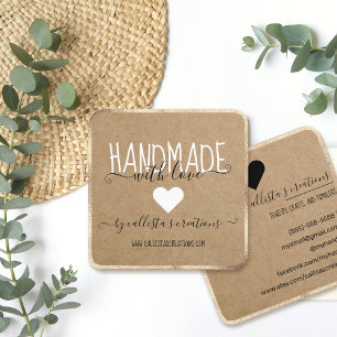 Gold Handmade with Love Etsy Home Crafter Art Fair Vierkante Visitekaartje