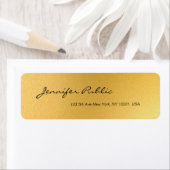 Gold Handwrite Script Simple Elegant Sjabloon Etiket (Insitu)