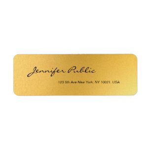 Gold Handwrite Script Simple Elegant Sjabloon Etiket