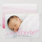 Gold Handwrited Baby Geboortefoto Aankondiging (Voorkant / Achterkant)