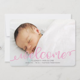 Gold Handwrited Baby Geboortefoto Aankondiging
