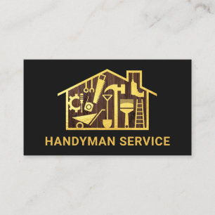 Gold Handyman Building Tools Home Visitekaartje