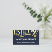Gold Handyman Construction Tools Home Renovation Visitekaartje (Staand voorkant)