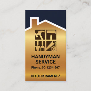 Gold Handyman Home Roof Windows Visitekaartje