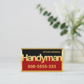 Gold Handyman Signage Frame Builder  Visitekaartje (Staand voorkant)