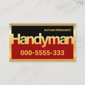 Gold Handyman Signage Frame Builder  Visitekaartje (Voorkant)
