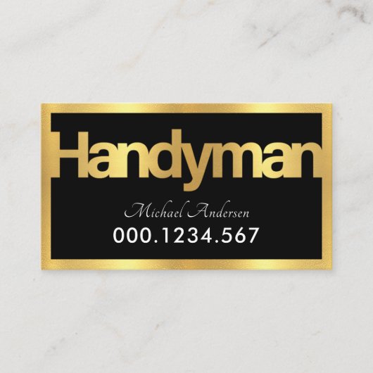 Gold Handyman Signage Frame Visitekaartje (Voorkant)
