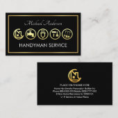 Gold Handyman Tools Frame Visitekaartje (Voorkant / Achterkant)