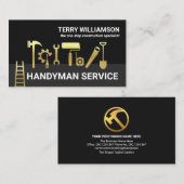 Gold Handyman Tools Grey Layers Verwijdering Visitekaartje (Voorkant / Achterkant)