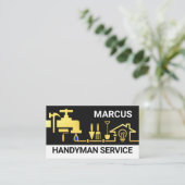 Gold Handyman Tools Home Landscape Visitekaartje (Staand voorkant)