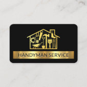 Gold Handyman Tools Home Stripe Visitekaartje (Voorkant)