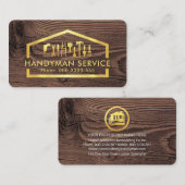 Gold Handyman Tools In Building Frame Visitekaartje (Voorkant / Achterkant)