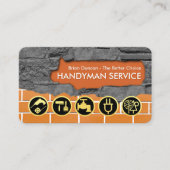 Gold Handyman Tools On Brick Wall Visitekaartje (Voorkant)