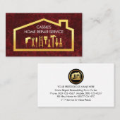 Gold Handyman Tools On Building Frame Visitekaartje (Voorkant / Achterkant)