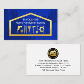 Gold Handyman Tools On Building Frame Visitekaartje (Voorkant / Achterkant)