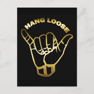 GOLD HANG LOOSE SIGN BRIEFKAART