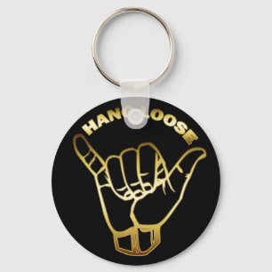 GOLD HANG LOOSE SIGN SLEUTELHANGER
