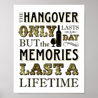  Gold HANGOVER-prijsopgave afdrukken Poster