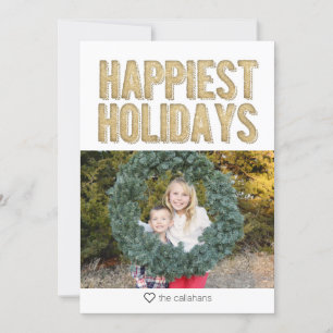 Gold Happest Feestdagen Holiday Card Feestdagenkaart