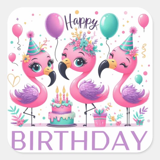 Gold Happy Birthday Classic Round Sticker (Voorkant)