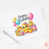 Gold Happy Birthday Classic Round Sticker (Envelop)